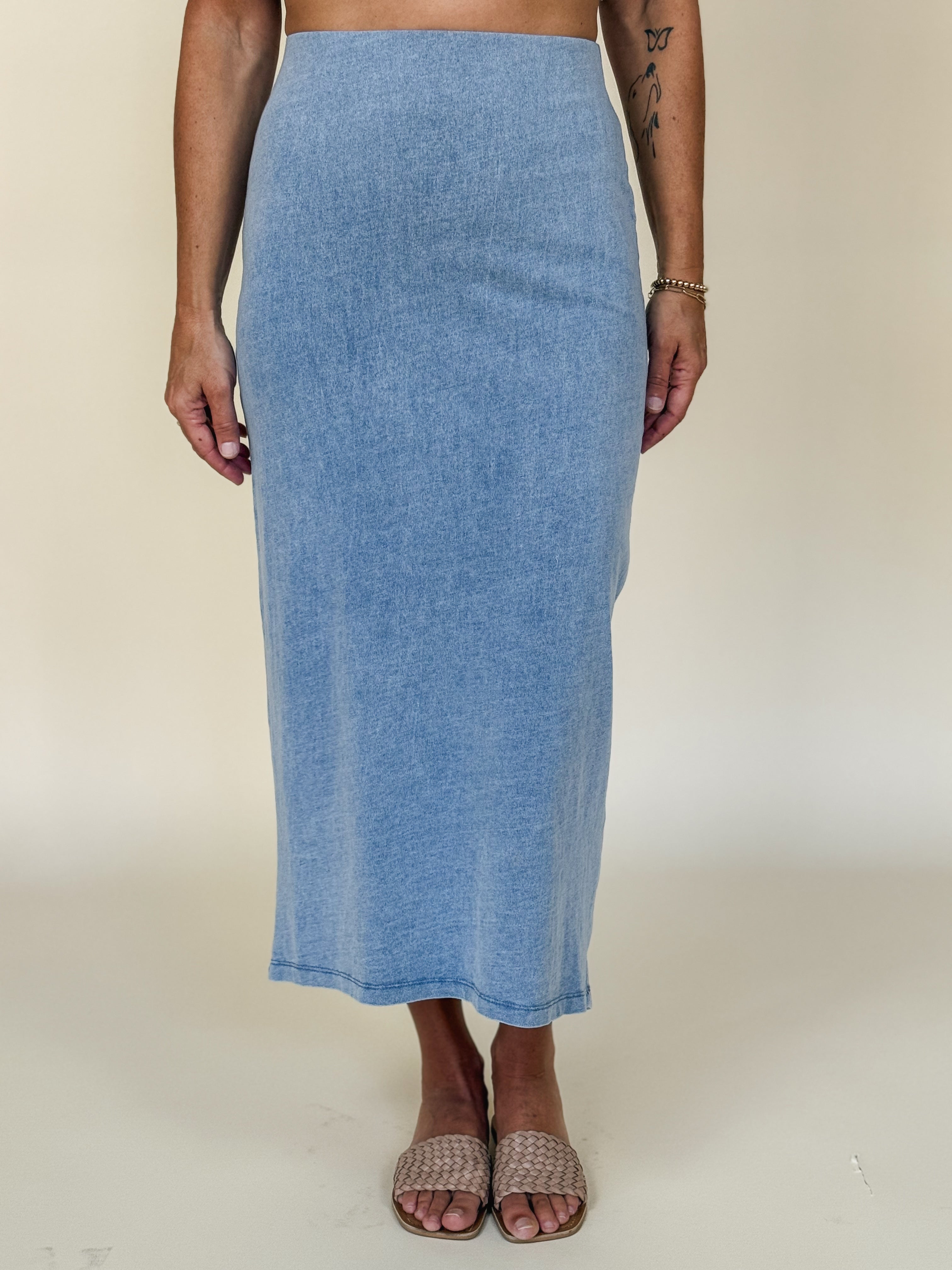 [Z Supply] Gail Jersey Denim Midi Skirt