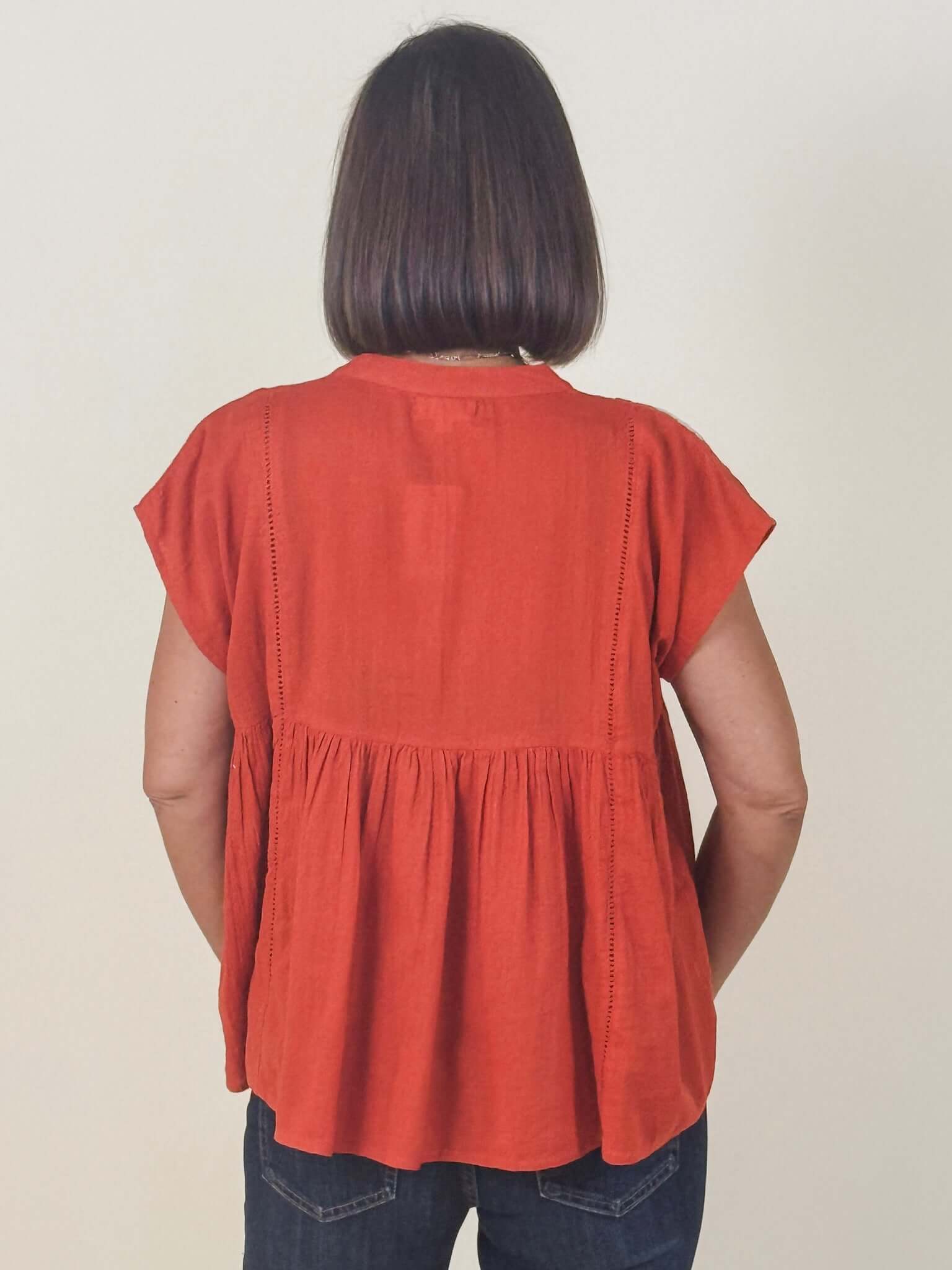 Nora Embroidered Babydoll Top