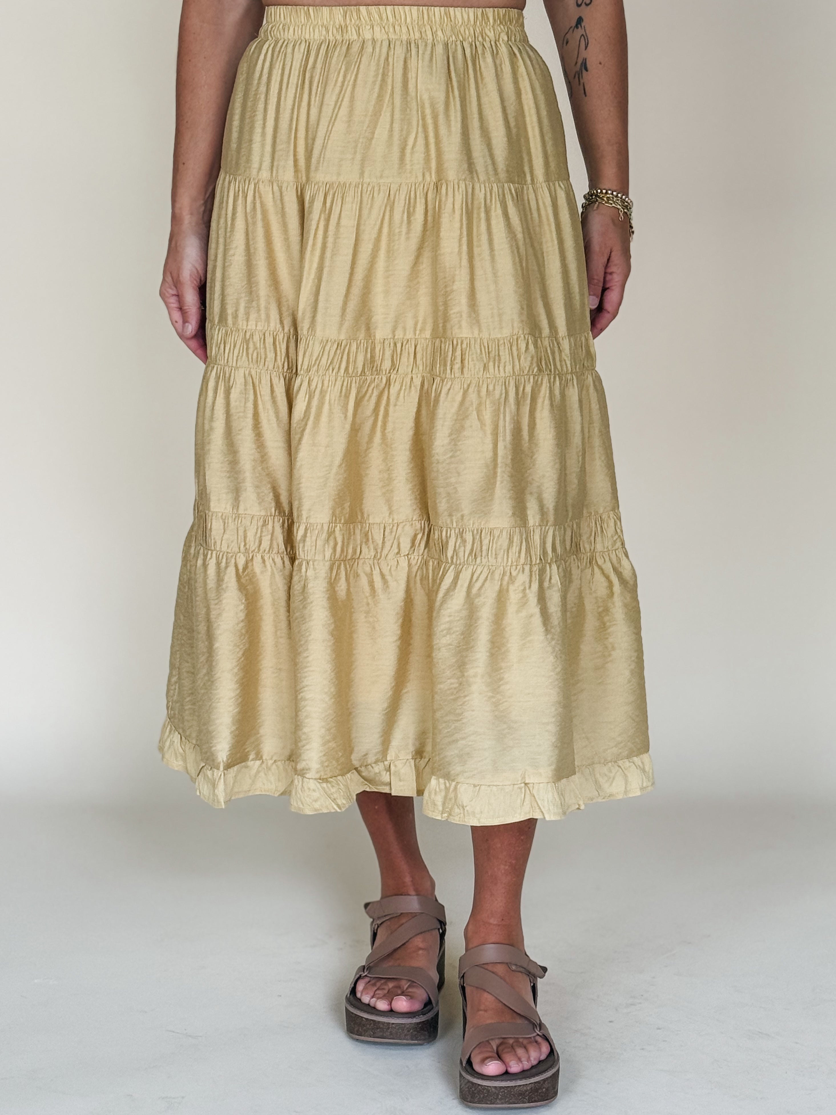 Kaylee Tiered Midi Skirt