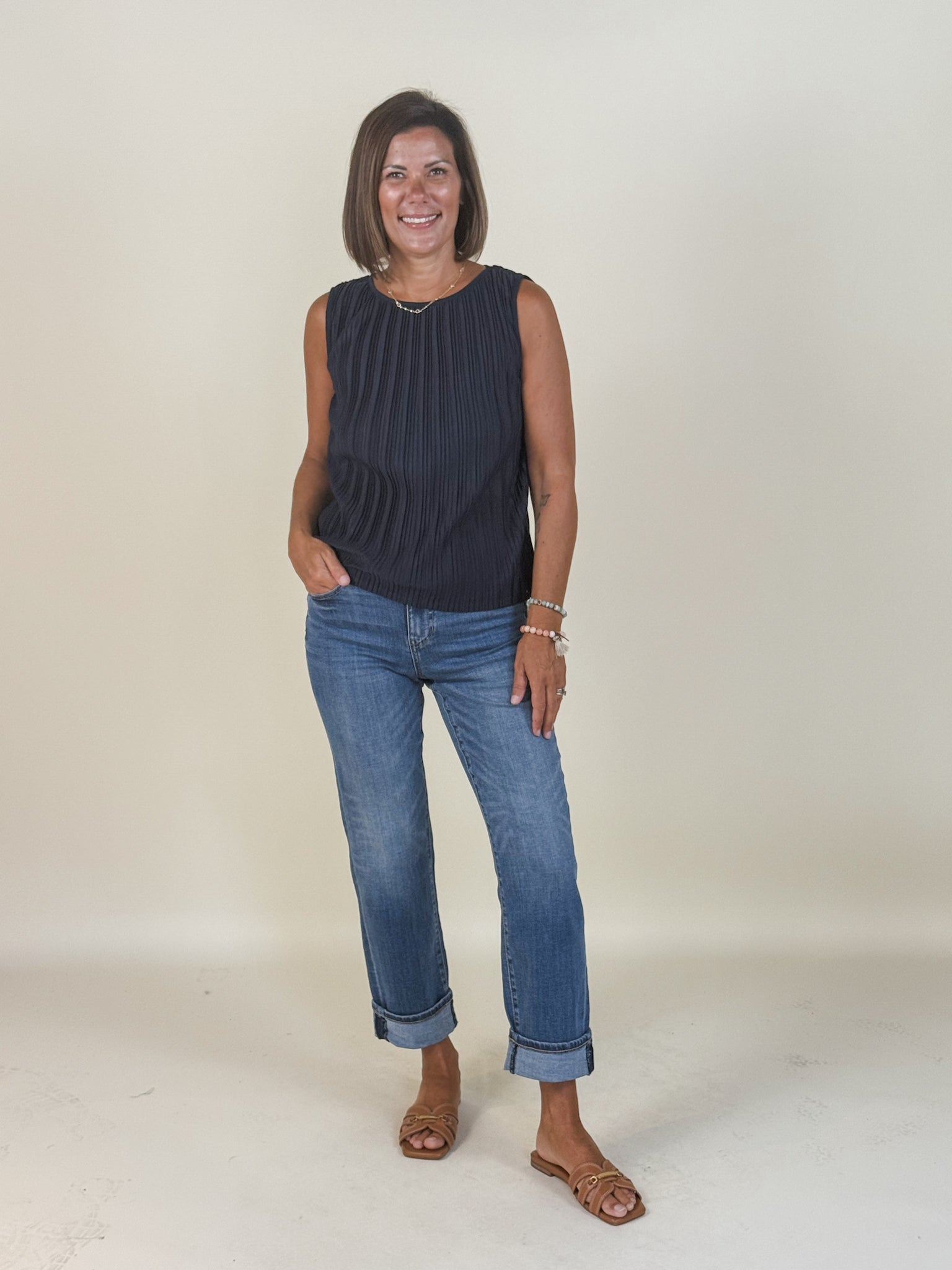 [Liverpool] Marley Girlfriend Cuffed Jean, 27"/30" Inseam