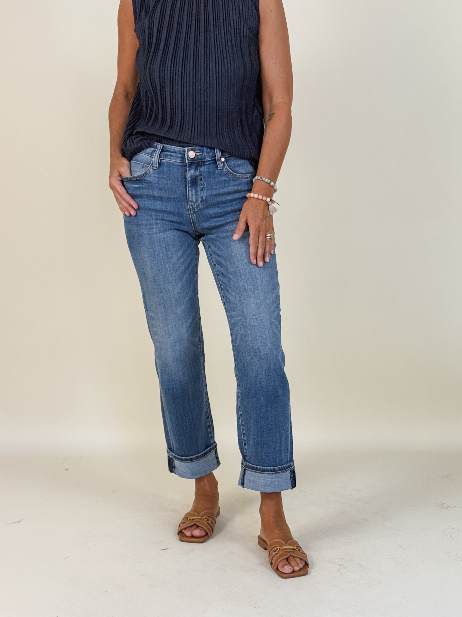 [Liverpool] Marley Girlfriend Cuffed Jean, 27"/30" Inseam