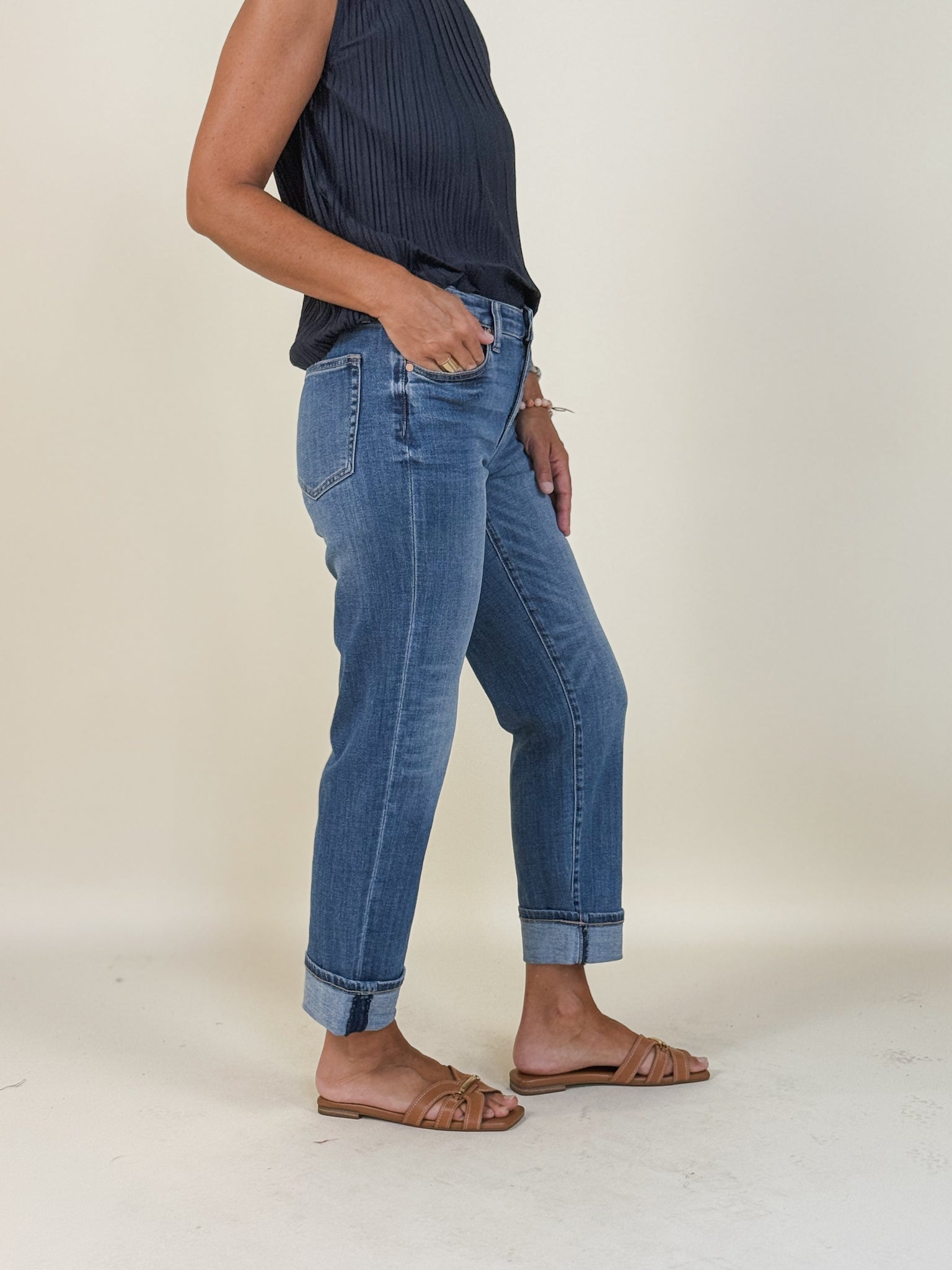 [Liverpool] Marley Girlfriend Cuffed Jean, 27"/30" Inseam