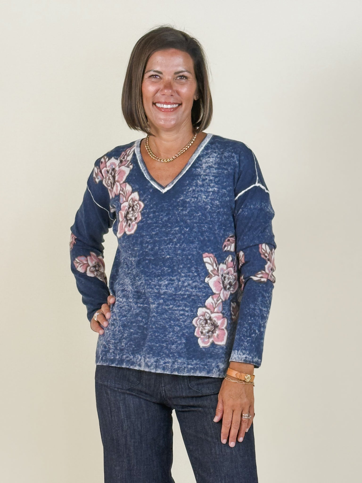 Amy Reversible V-Neck Sweater