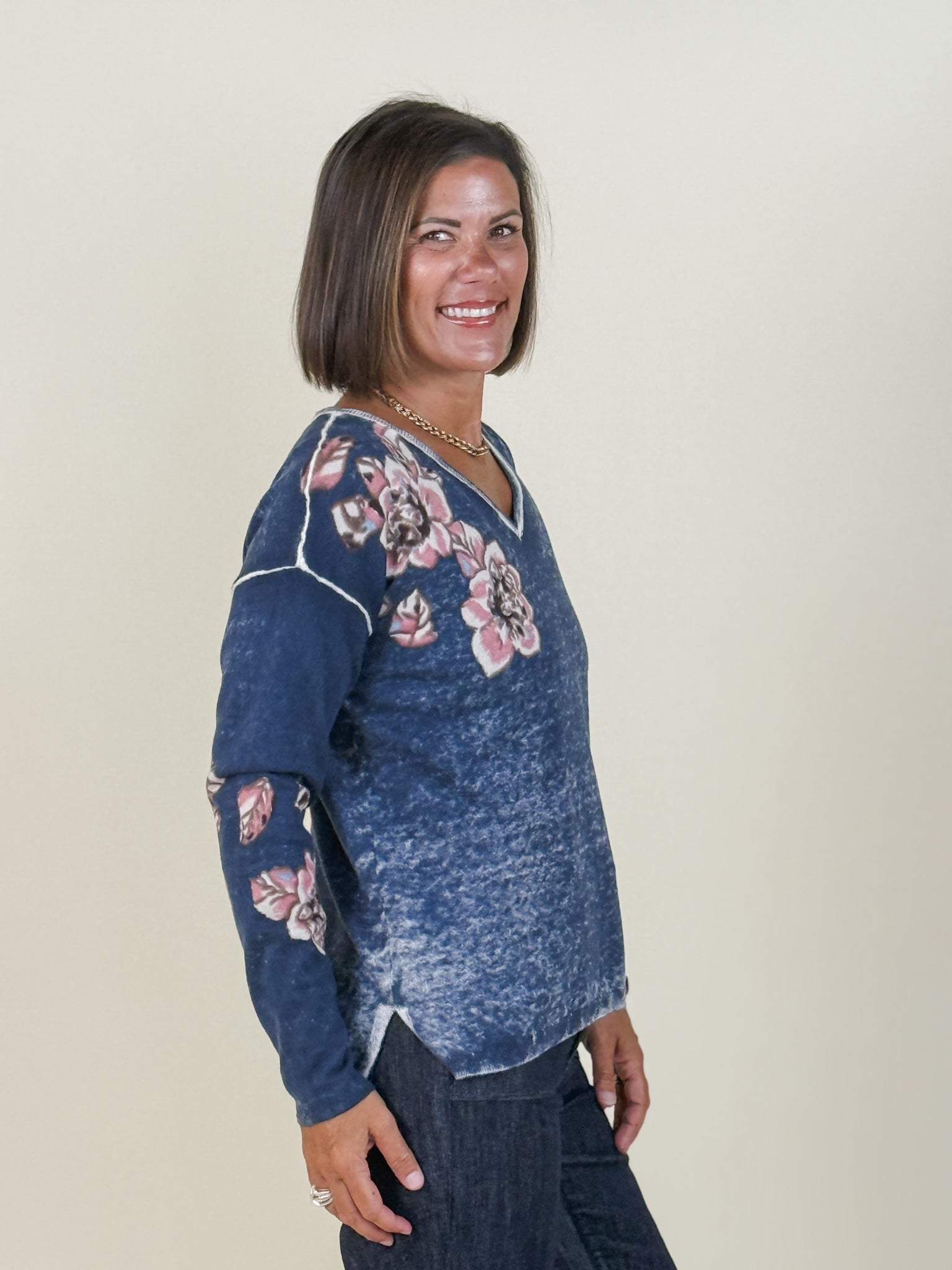 Amy Reversible V-Neck Sweater