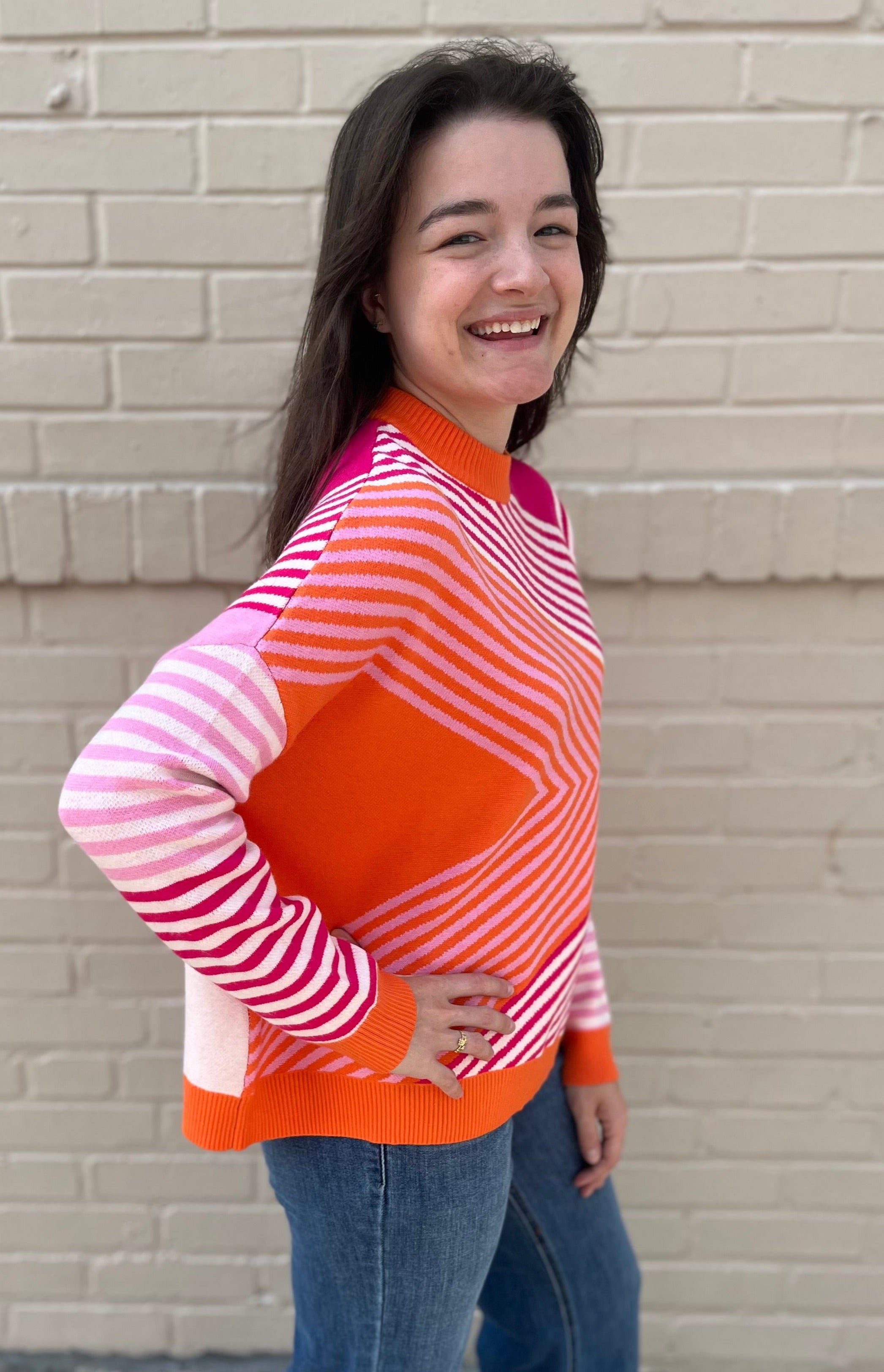 Clarke Color Block Stripe Sweater