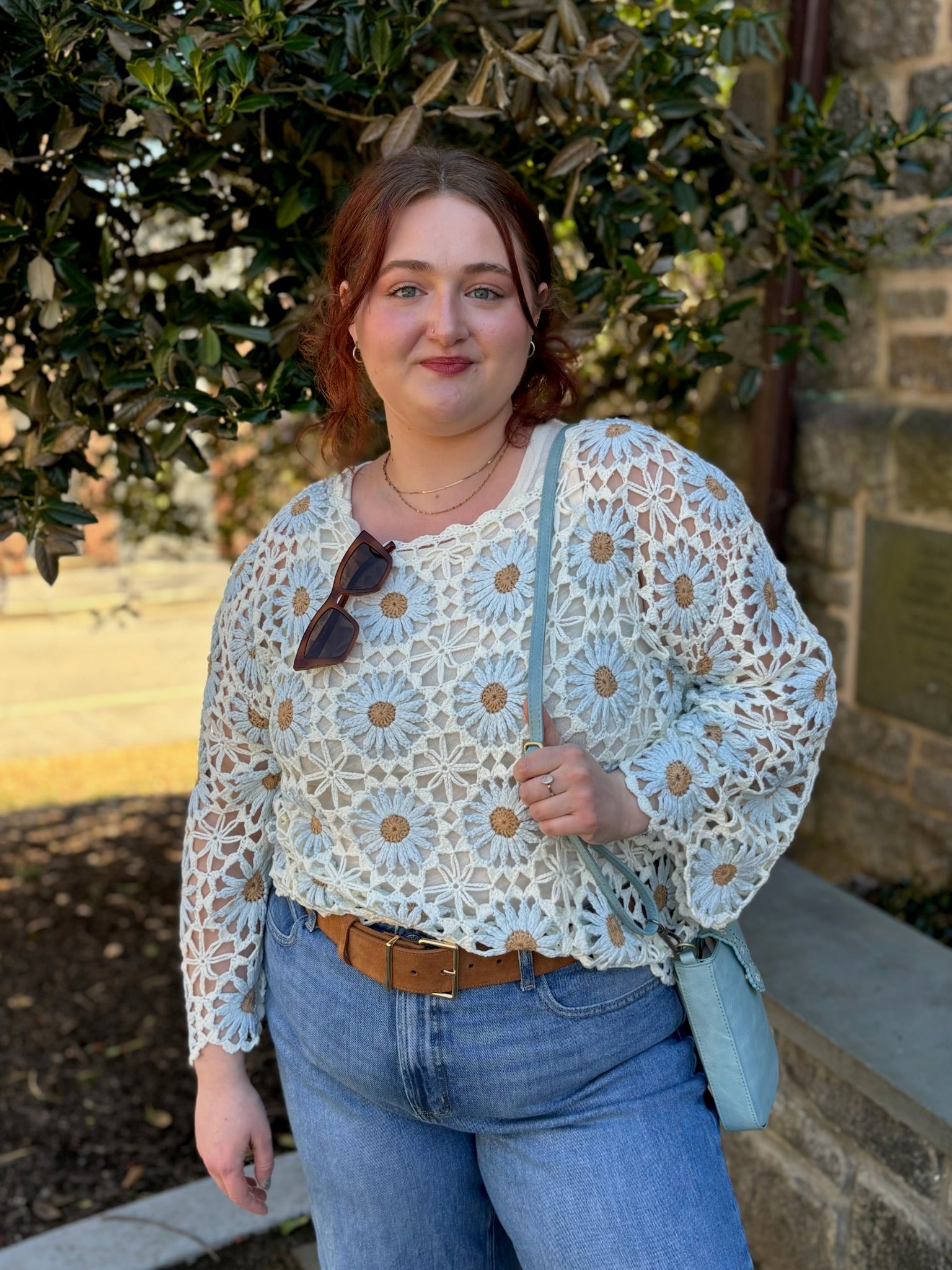 Carin Flower Crochet Sweater