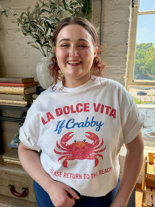 If Crabby Return to the Beach Oversized Tee