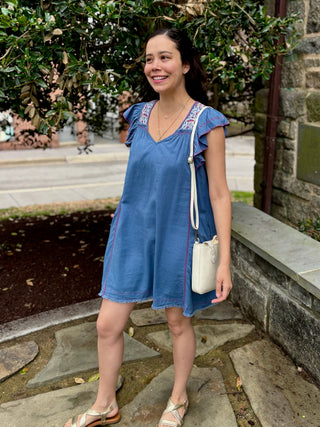 [Liverpool] Victoria Flutter Sleeve V-Neck Dress