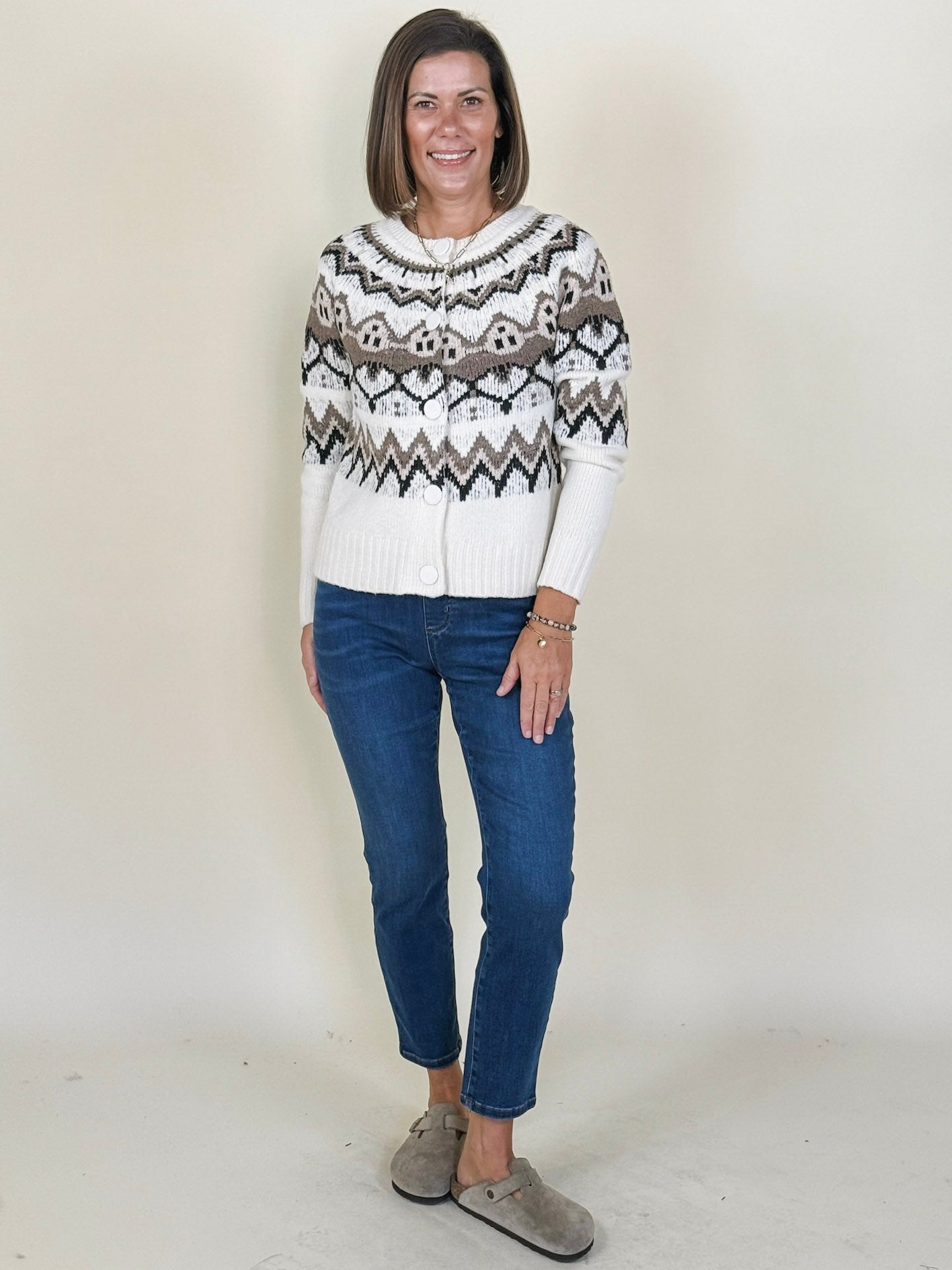 [TRIBAL] Button Front Sweater Cardigan