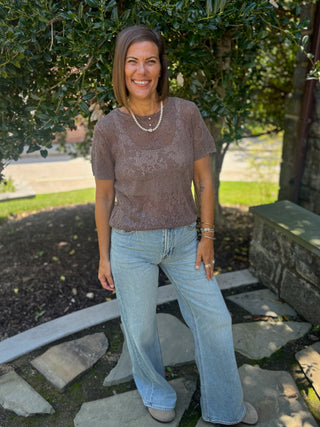 [Z Supply] The Stunner Mid Rise Wide Leg Jeans