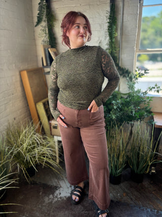 Lacey Flocked Lace Top