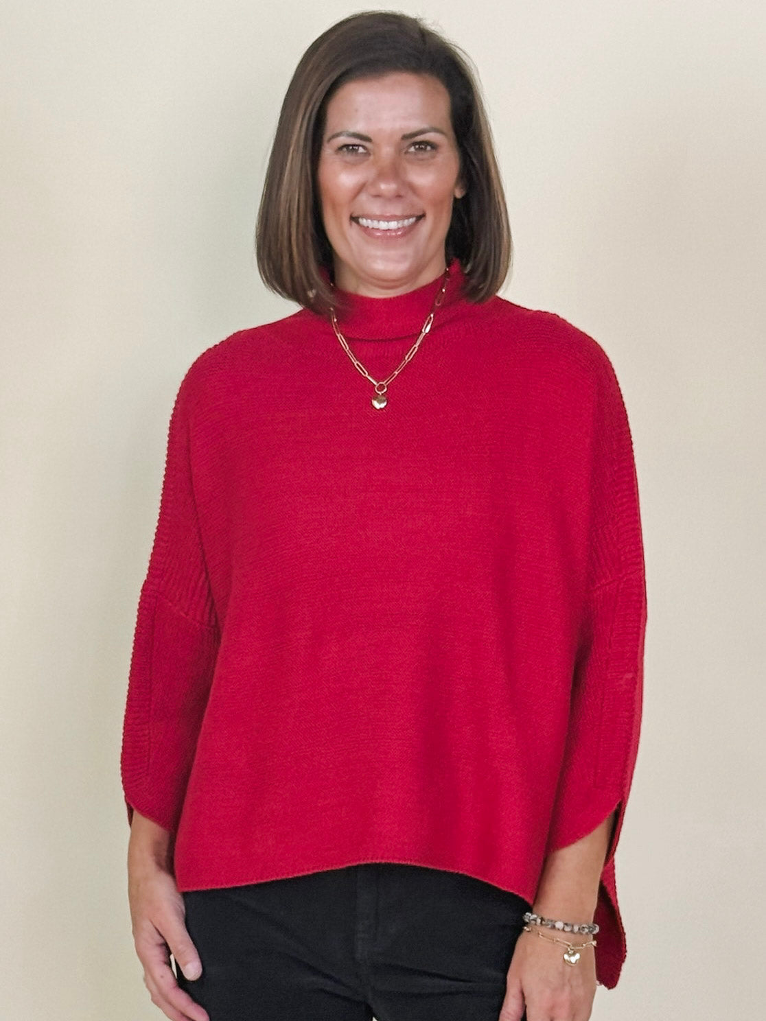 Boho Sweater - Holly Berry