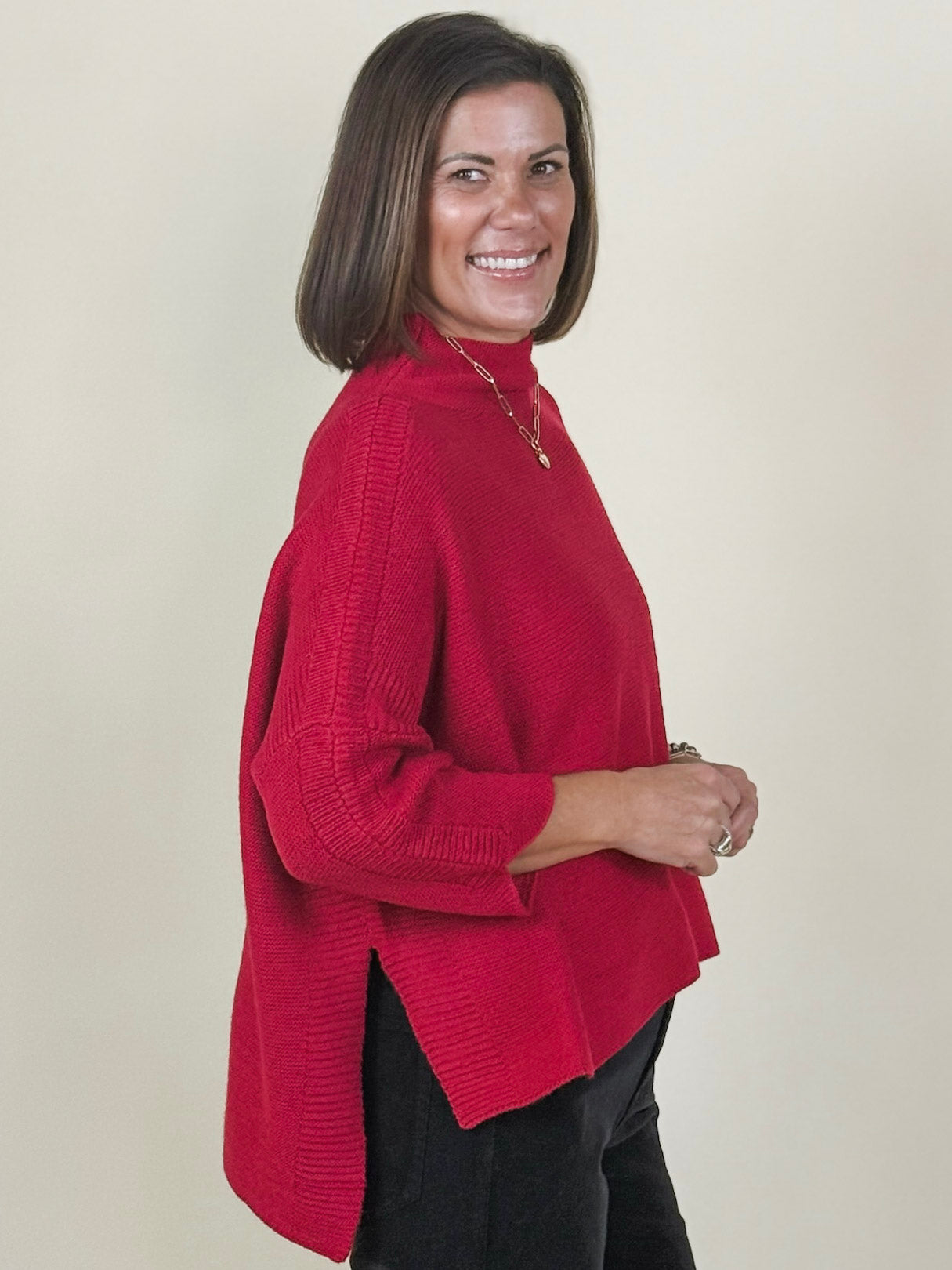 Boho Sweater - Holly Berry