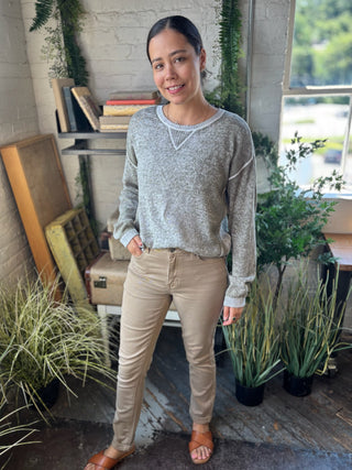 Thea Cuffed Colored Twill Pants