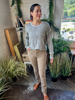 Thea Cuffed Colored Twill Pants