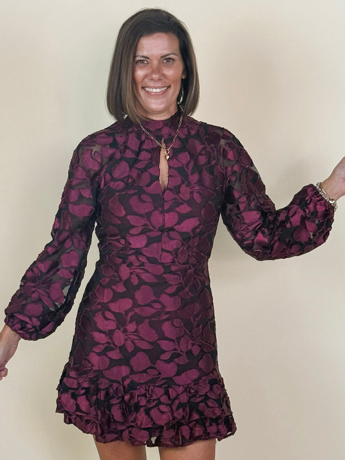 Elinor Velvet Burnout Dress