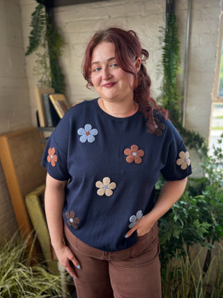 Amelia Embroidered Flowers Sweater