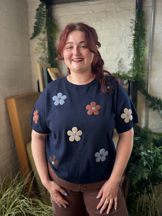 Amelia Embroidered Flowers Sweater