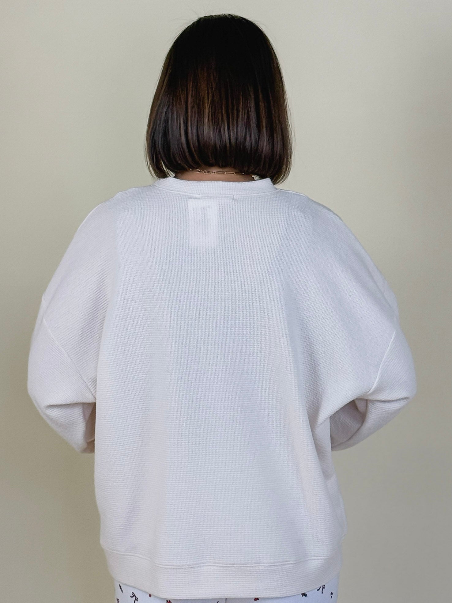 "NICE" Cloudy Knit Long Sleeve Tee