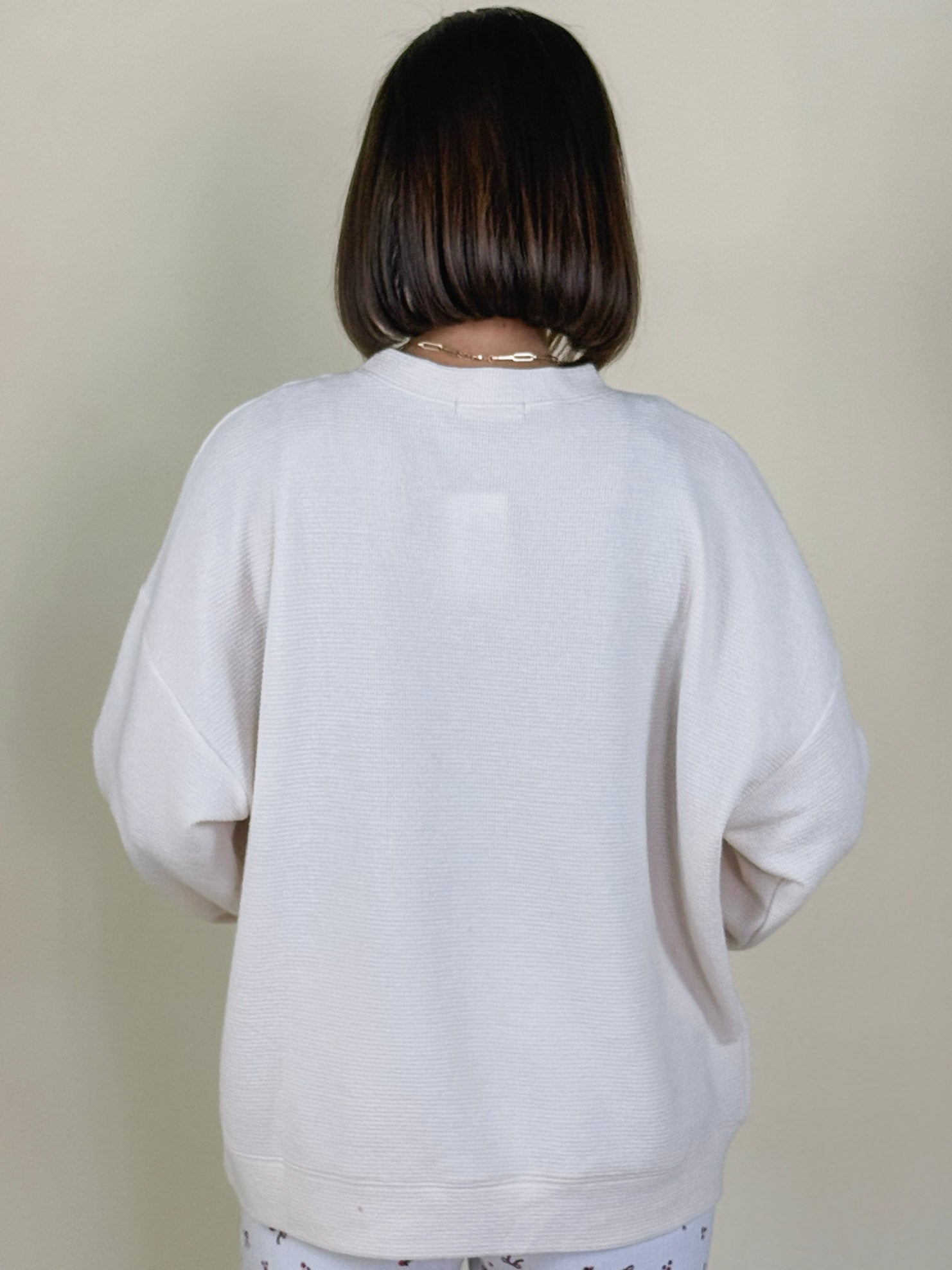 "NAUGHTY" Cloudy Knit Long Sleeve Tee