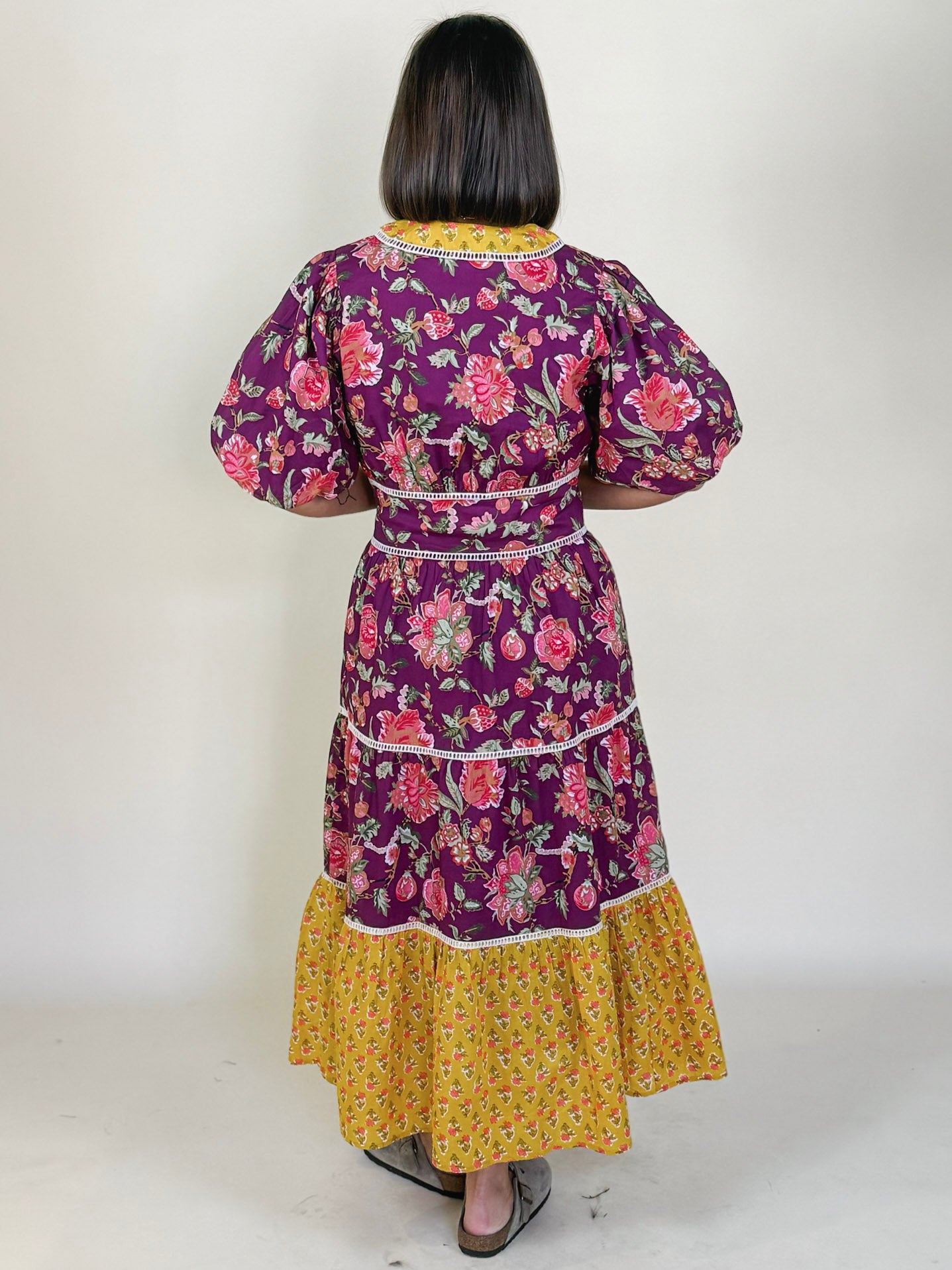 Tinsley Puff Sleeve Floral Tiered Dress