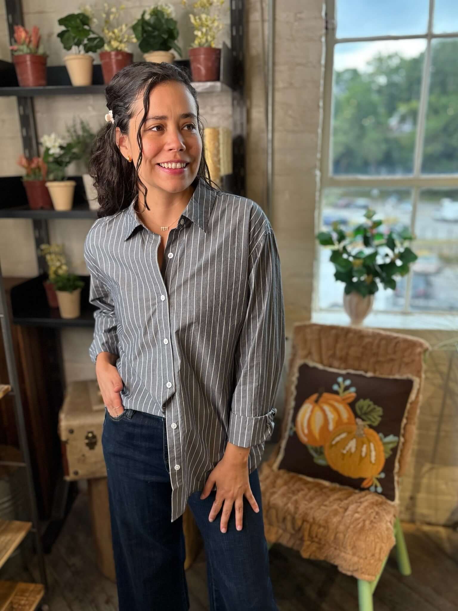 [Z Supply] Seaport Striped Poplin Shirt