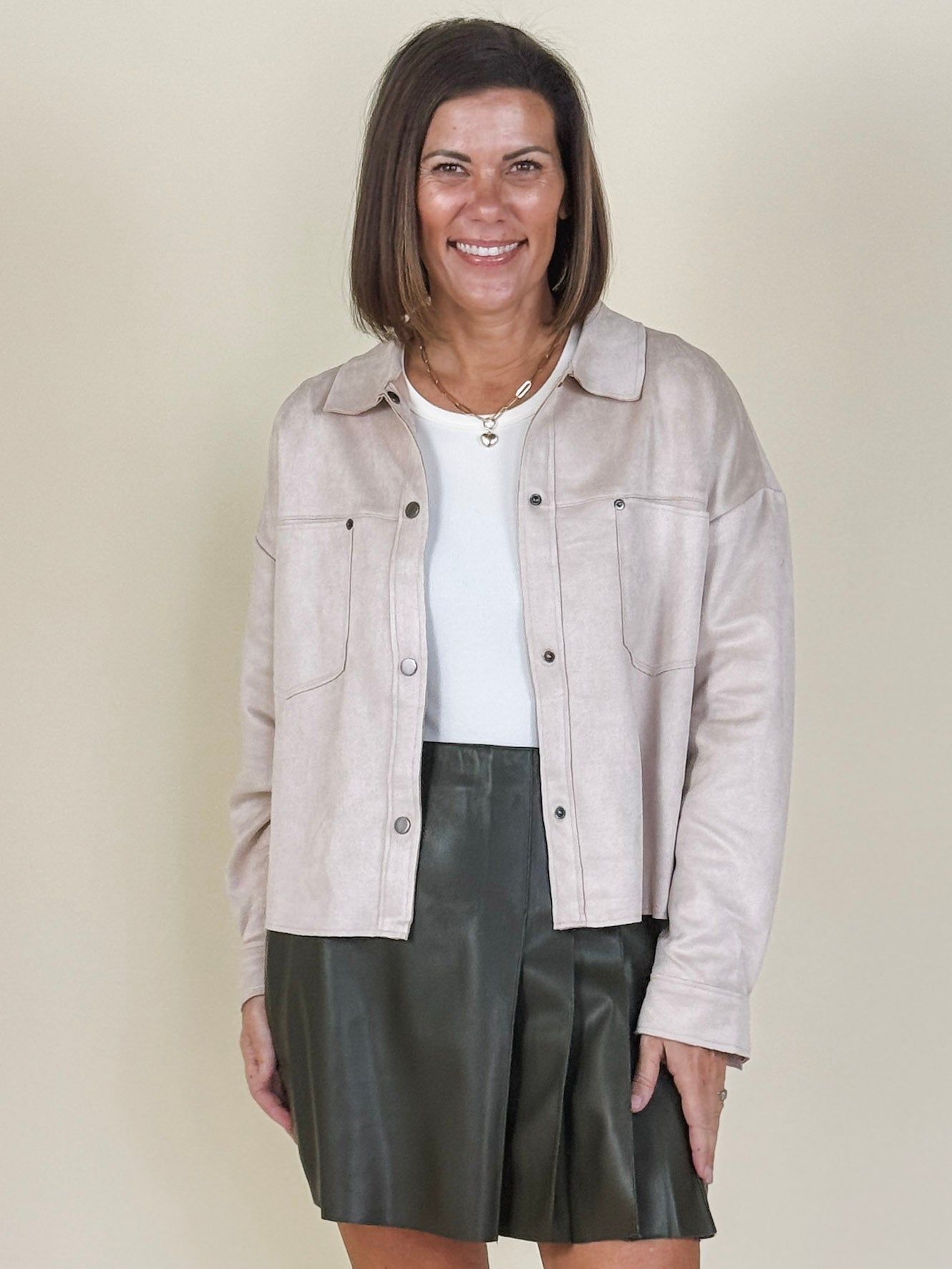 Suzanne Button Up Suede Jacket