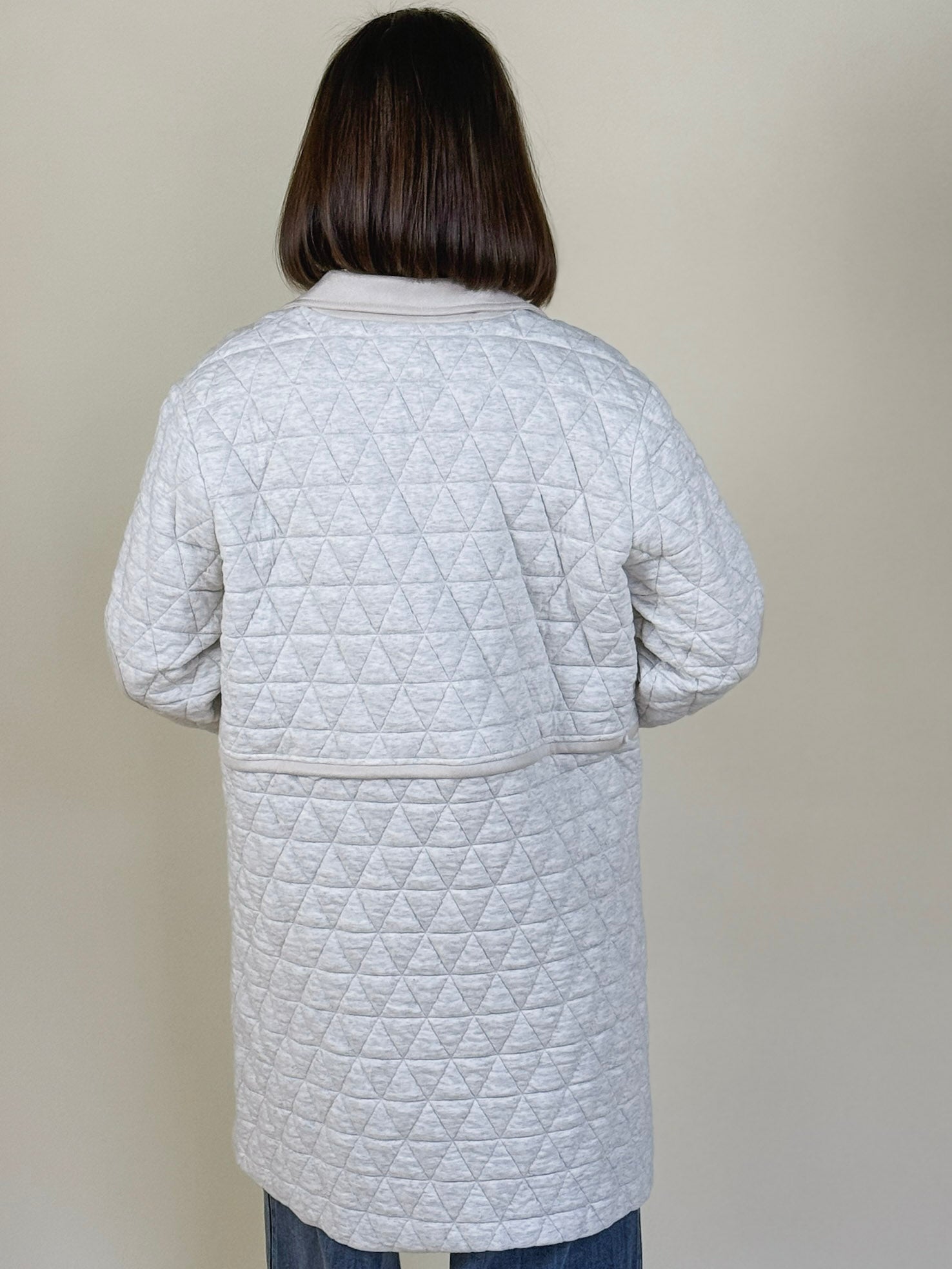 Lana Lapel Collar Button Front Quilted Jacket