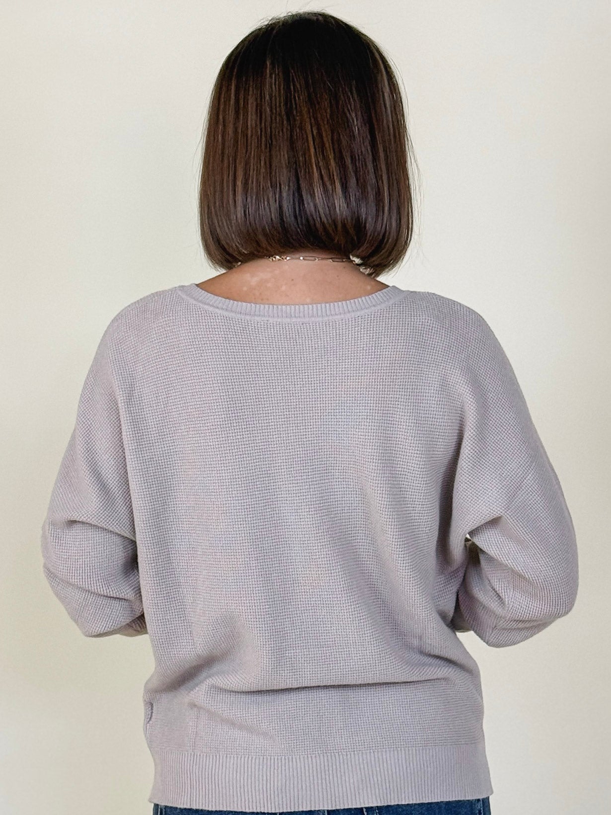 Mia Mini Waffle Knit Dolman Sweater