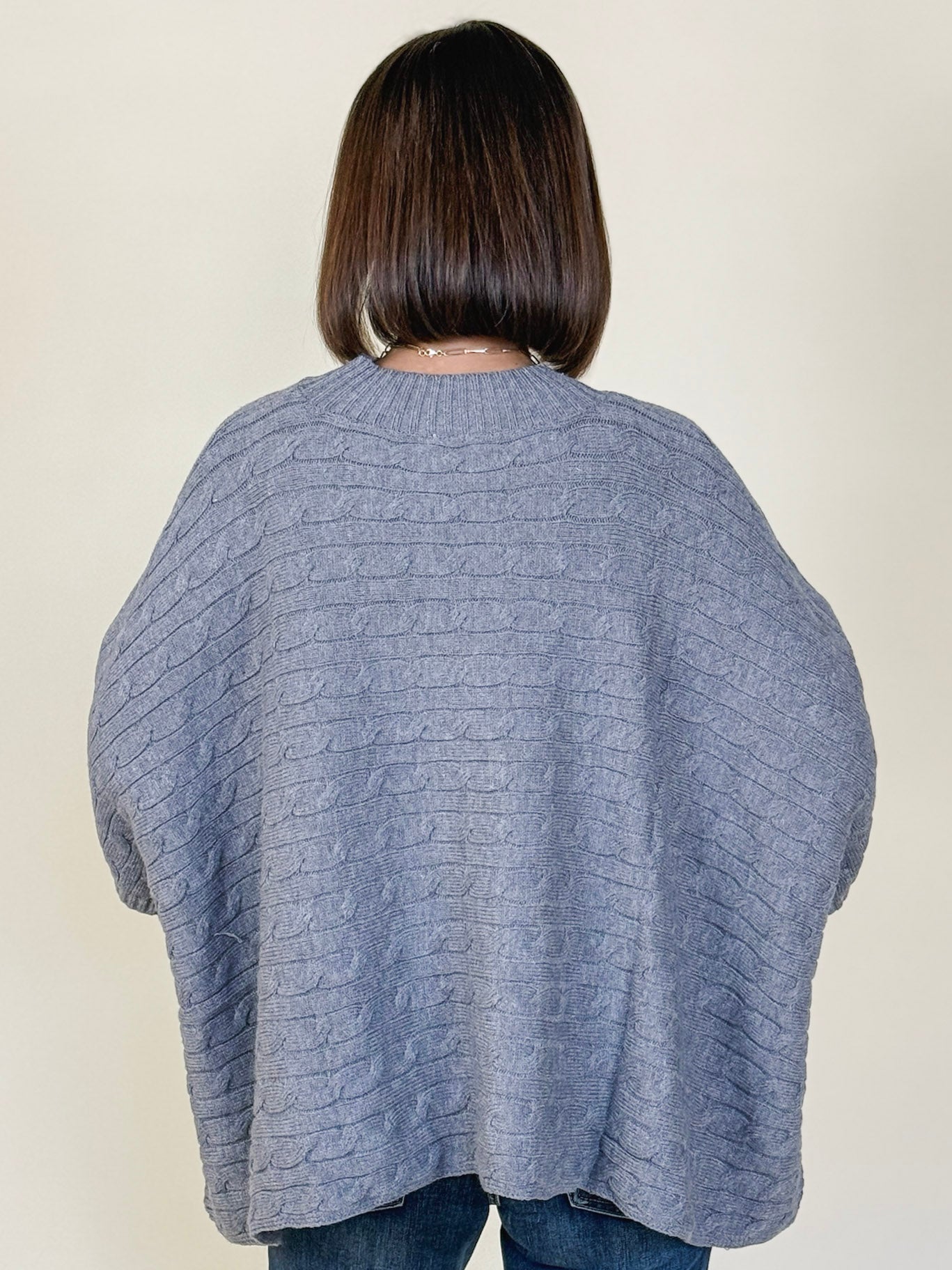Quinn Cable Knit Poncho Sweater