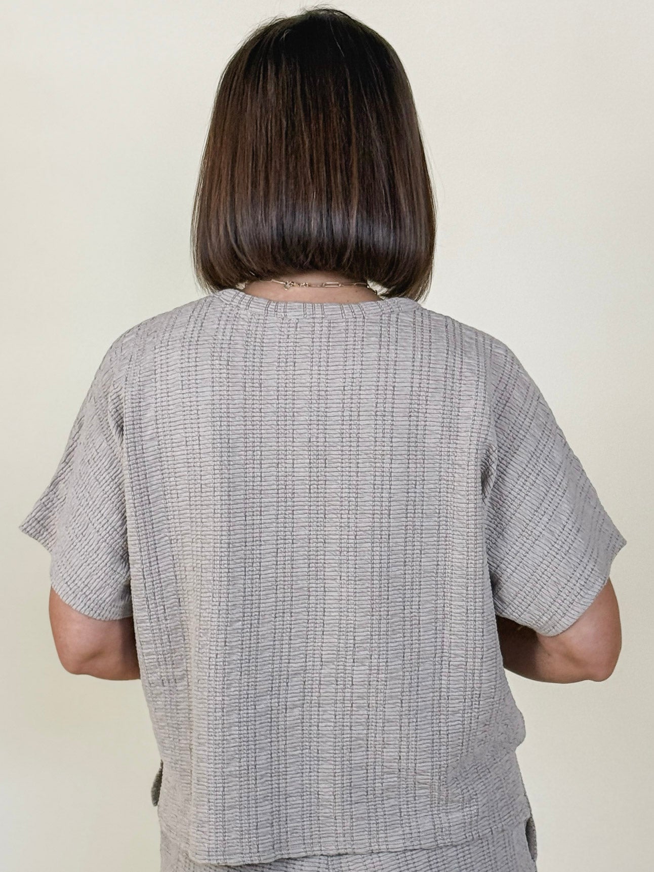 Janie Jacquard Knit Short Sleeve Top