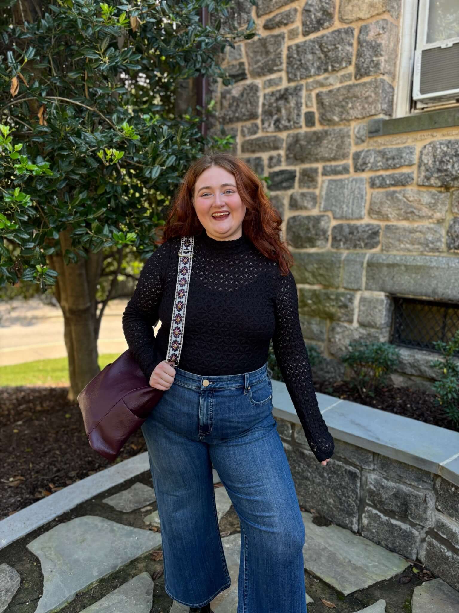 Lina Lace Mock Neck Top