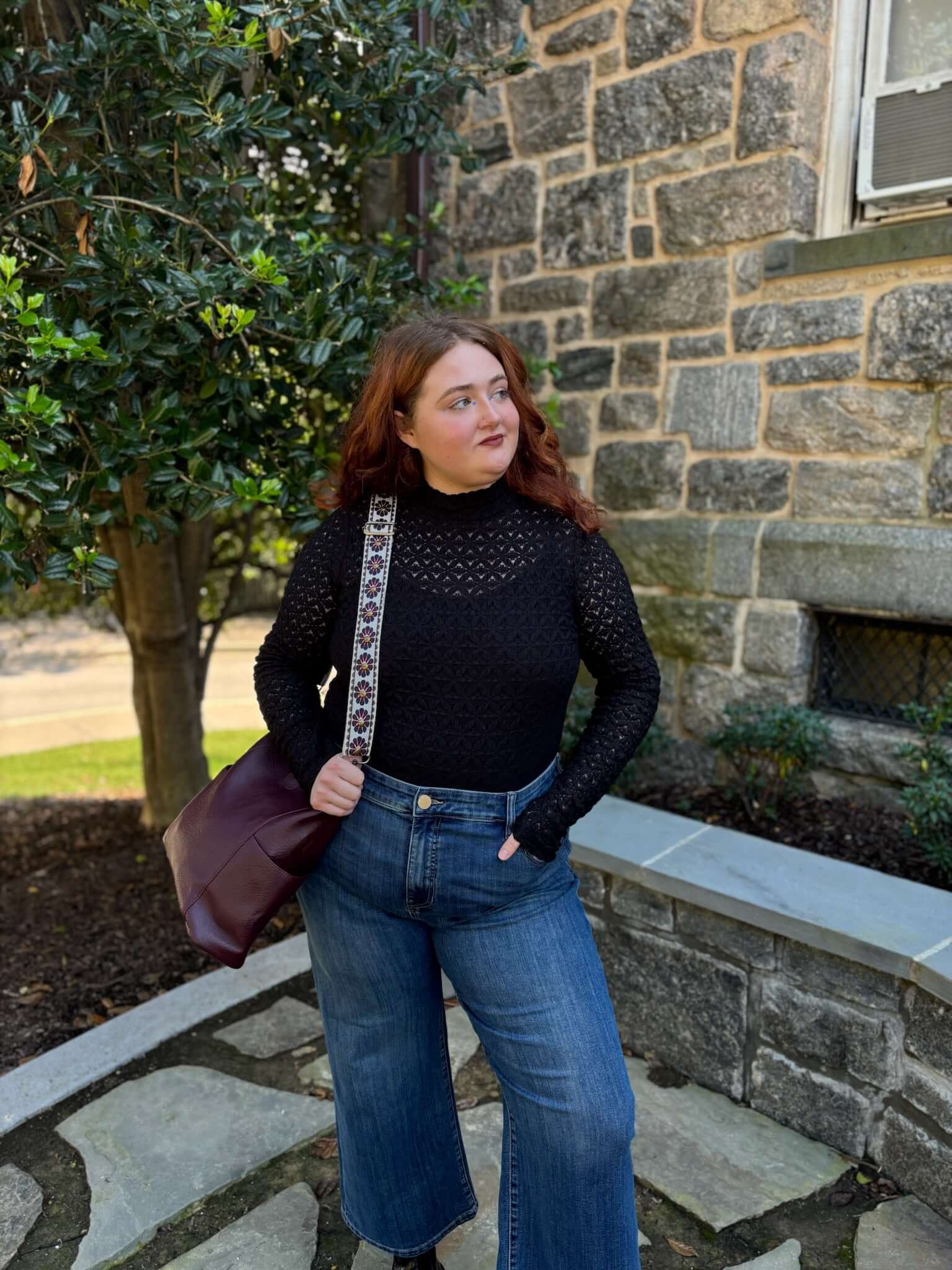 Lina Lace Mock Neck Top