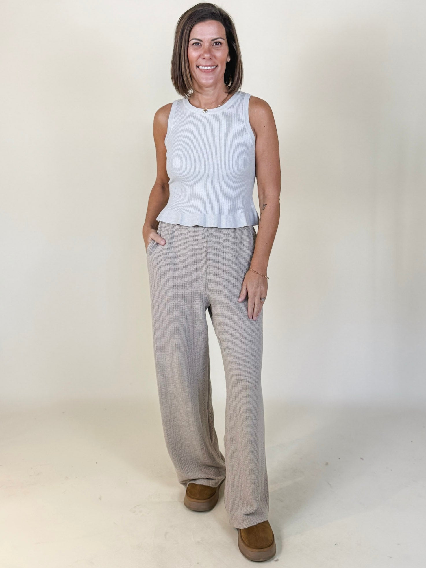 Peyton Peplum Sweater Tank