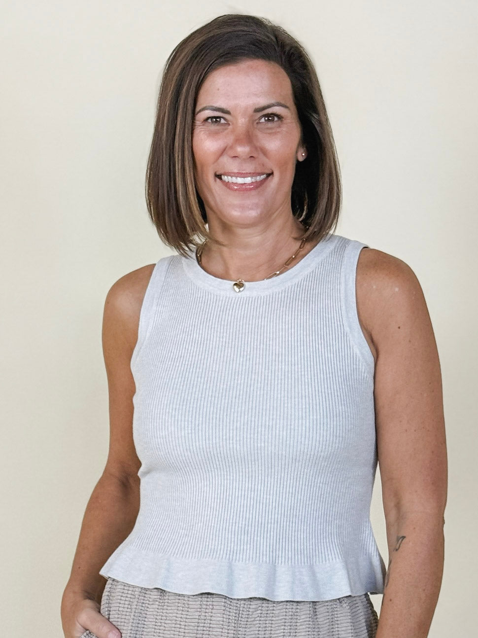 Peyton Peplum Sweater Tank