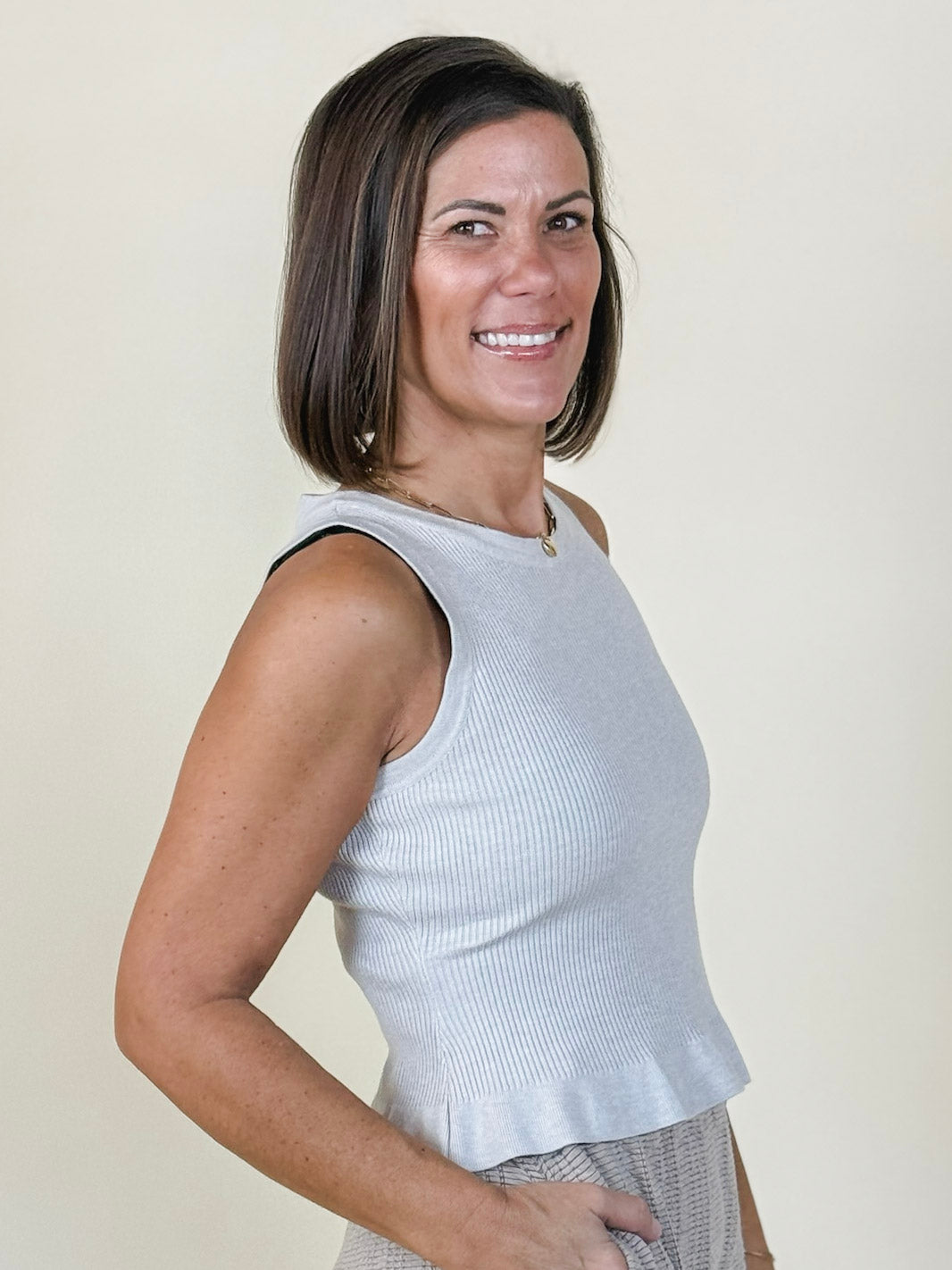 Peyton Peplum Sweater Tank