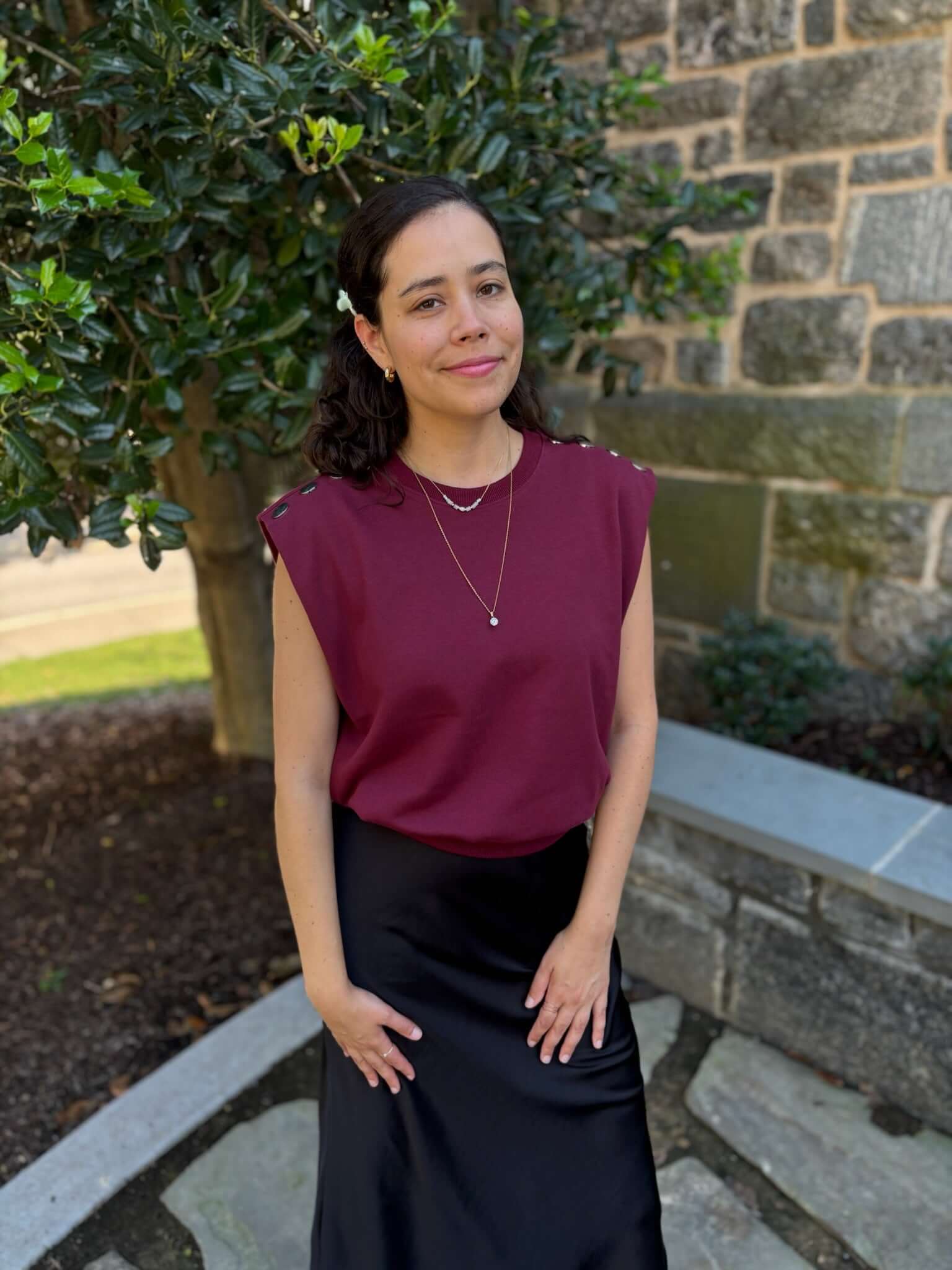 Francesca Button Detail Top