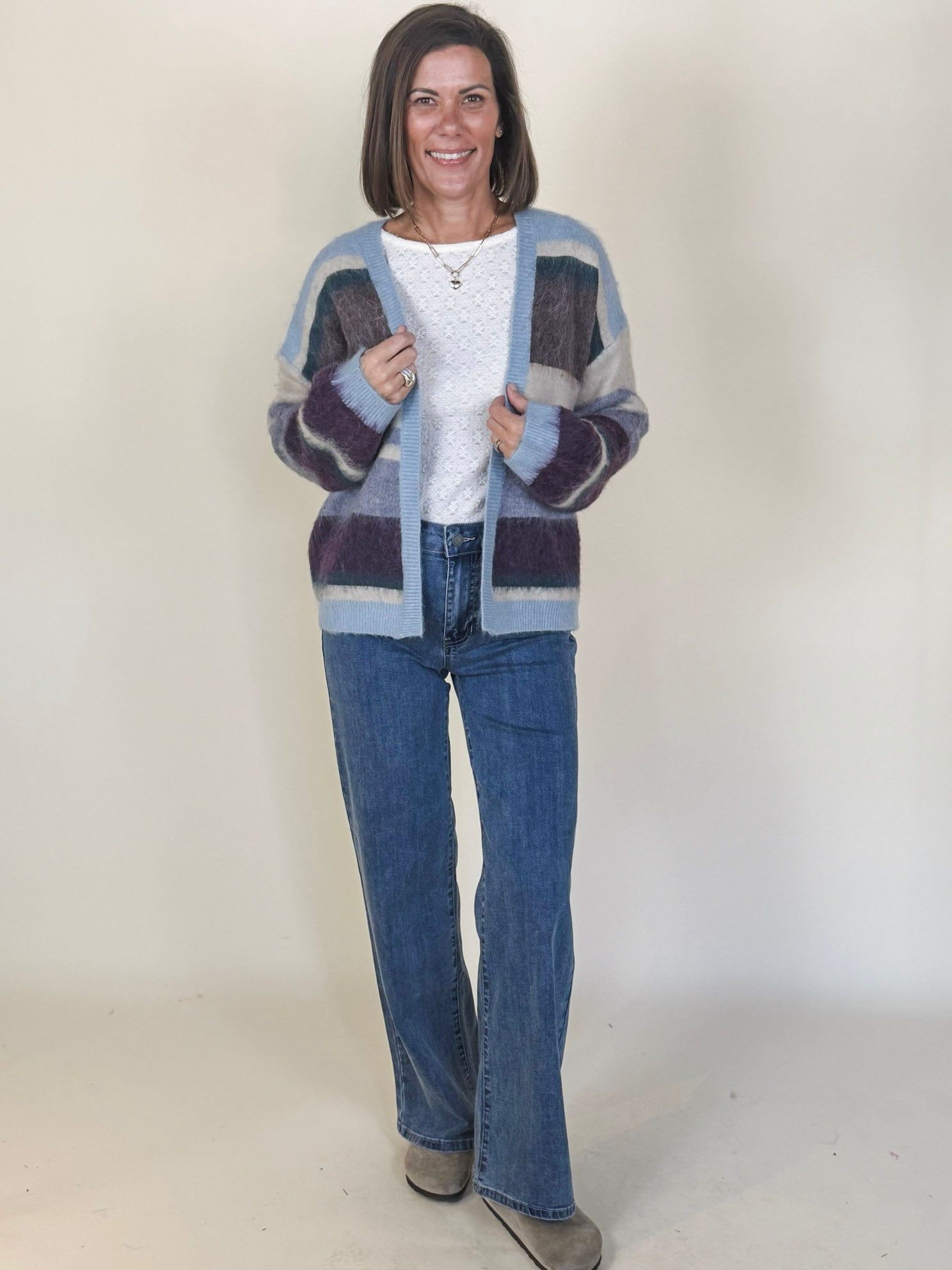 Juliette Colorblocked Open Cardigan