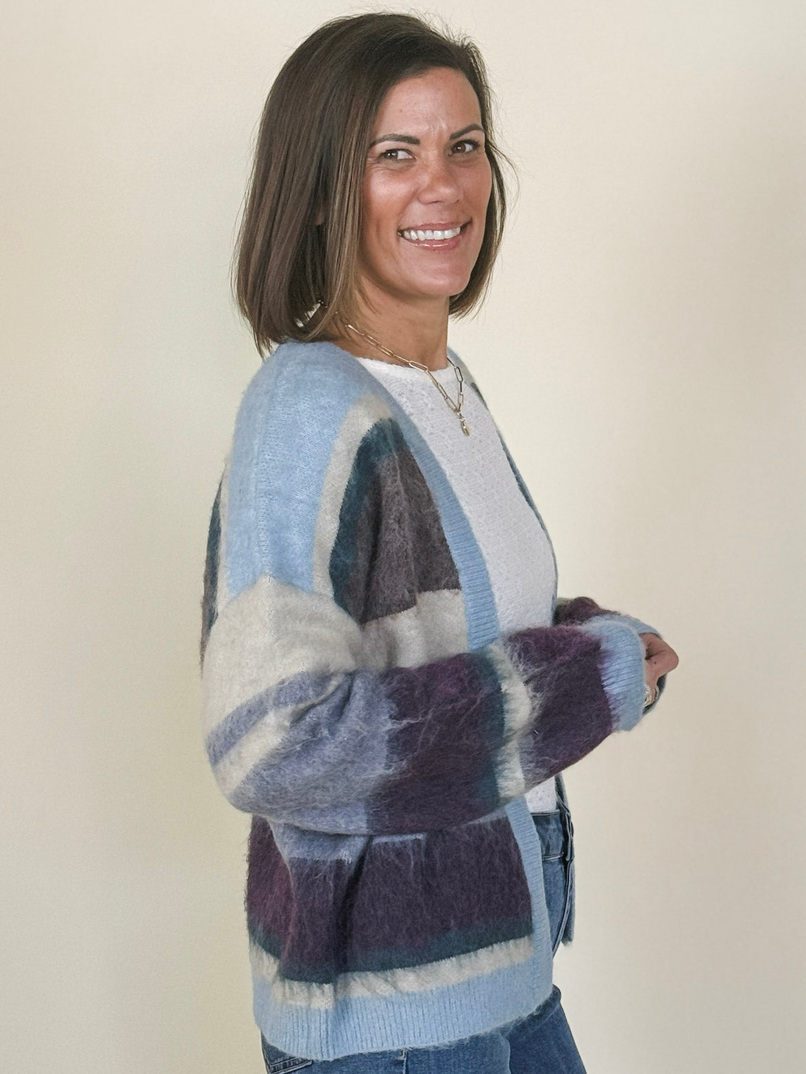 Juliette Colorblocked Open Cardigan