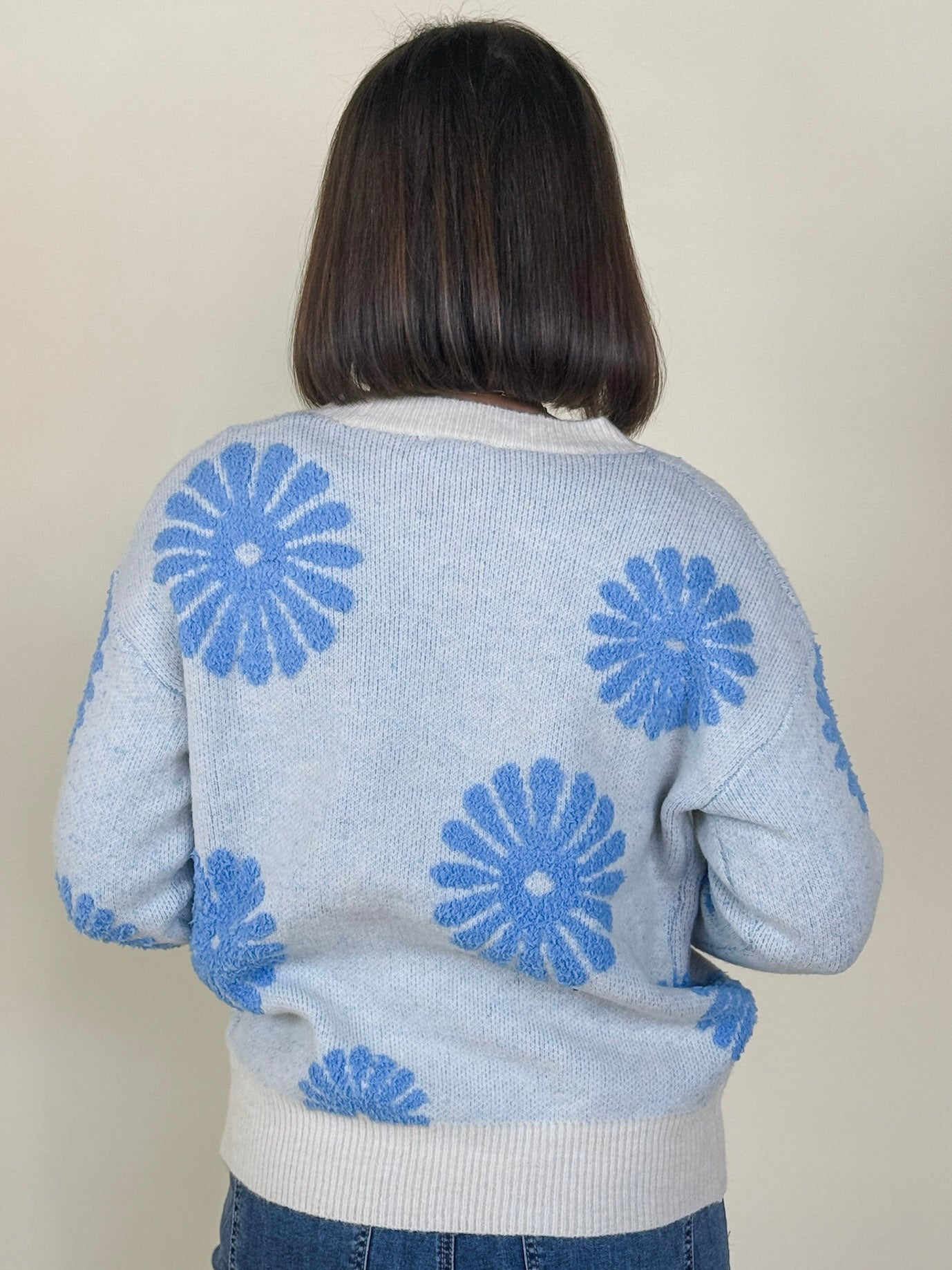 Nelly Floral Flocked Sweater
