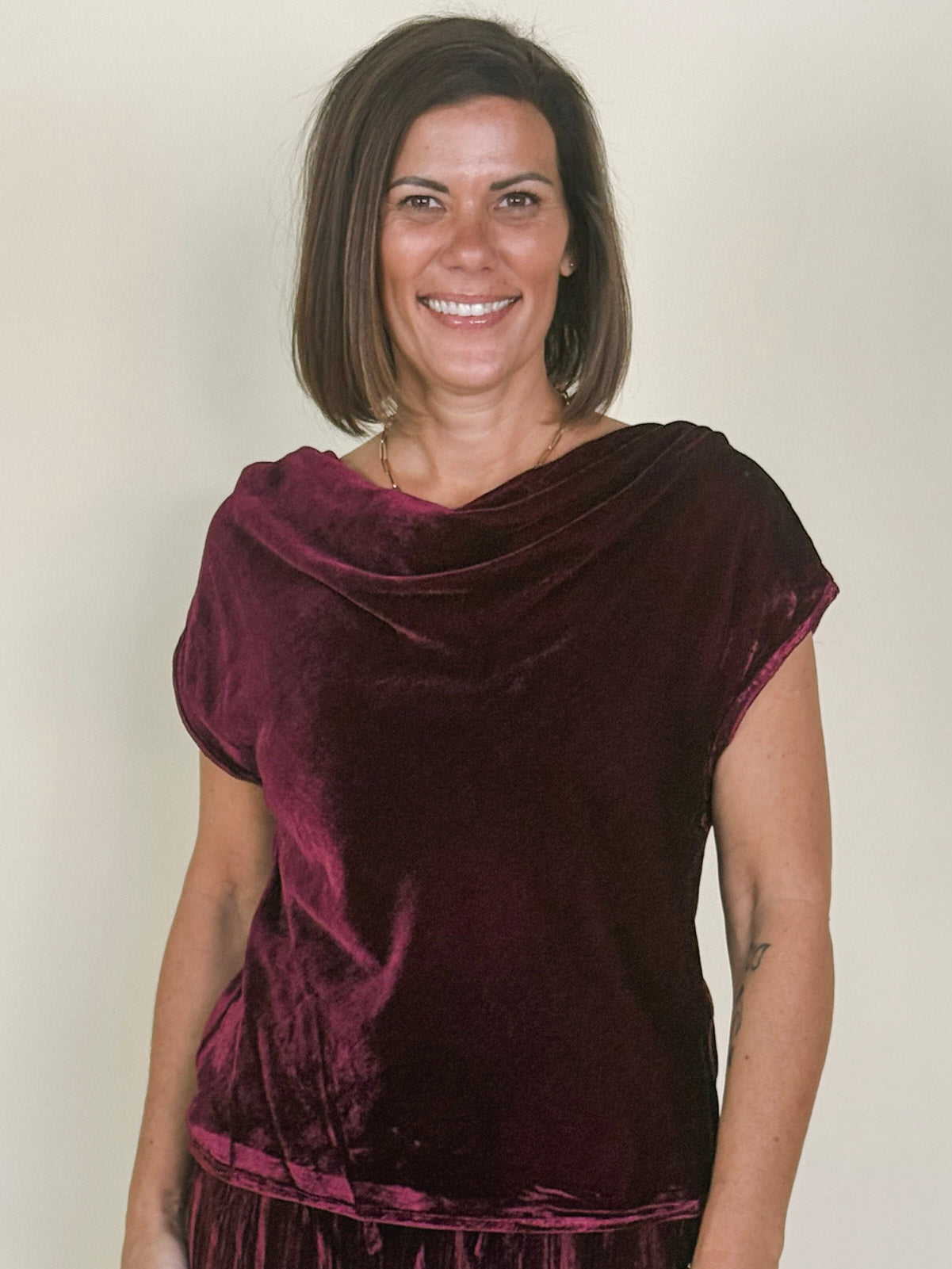 Serena Velvet Cowl Top