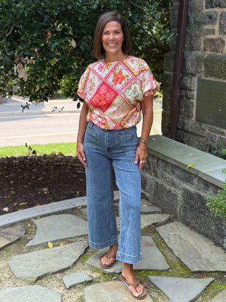 Carina Cinched Waist Floral Top