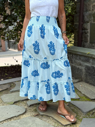 Sam Smocked Waist Floral Skirt