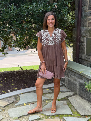 Bonny Short Sleeve Embroidery Dress