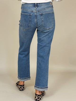 [Liverpool] Sloane Slouchy Girlfriend Cuffed Jeans, 27" Inseam