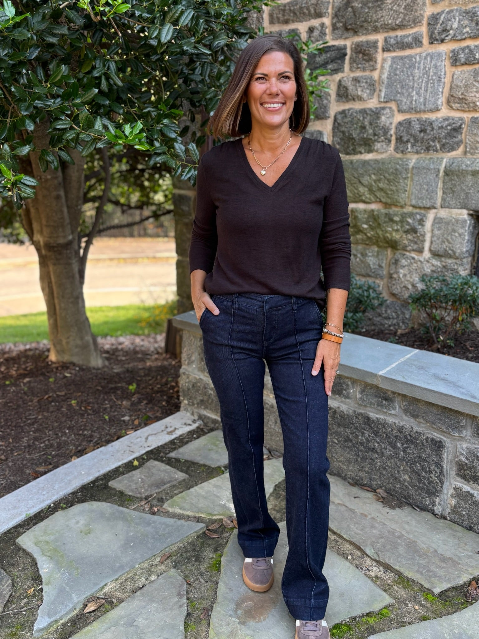 [Liverpool] Trouser Bootcut with Pintucks