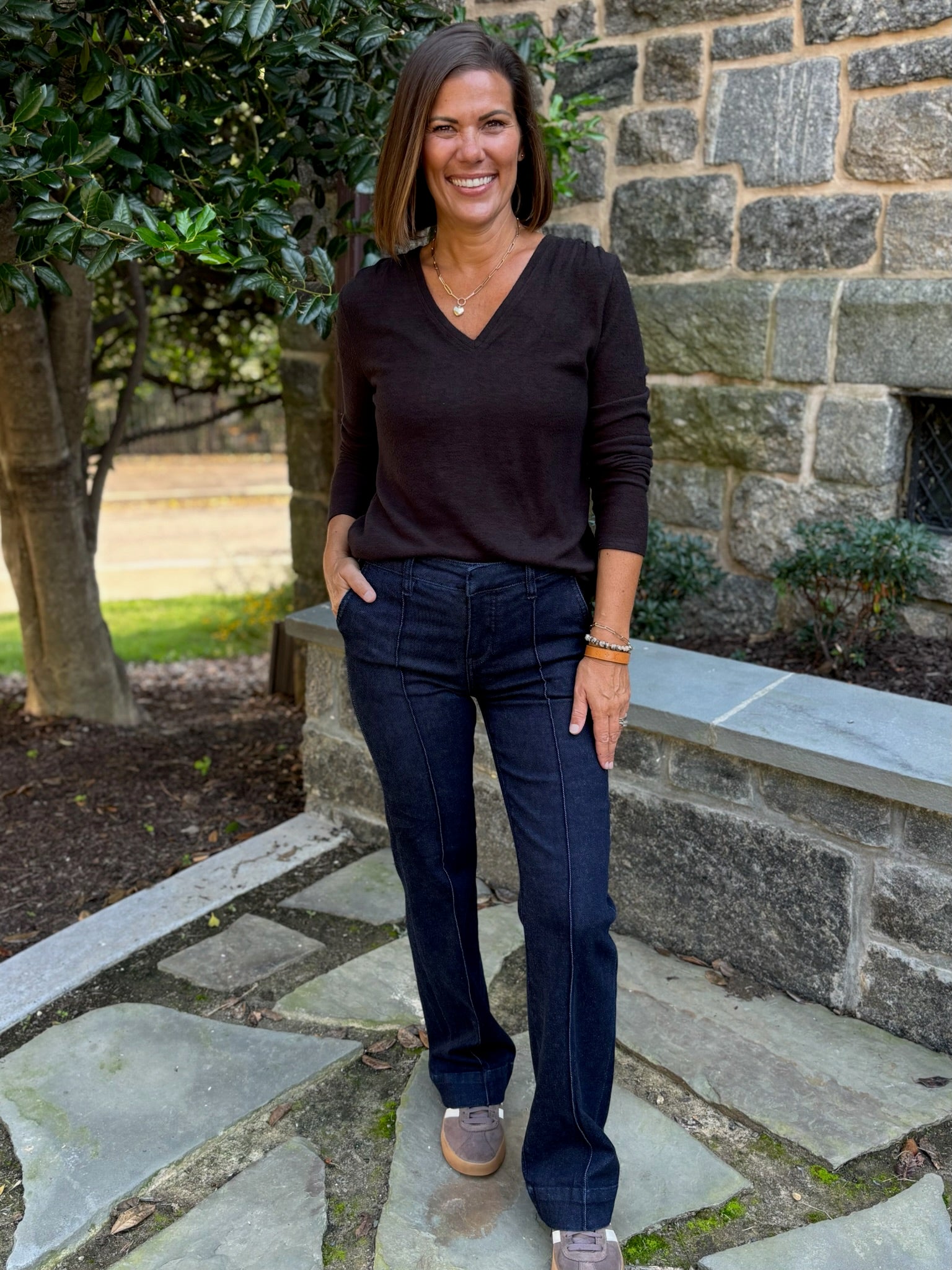 [Liverpool] Trouser Bootcut with Pintucks