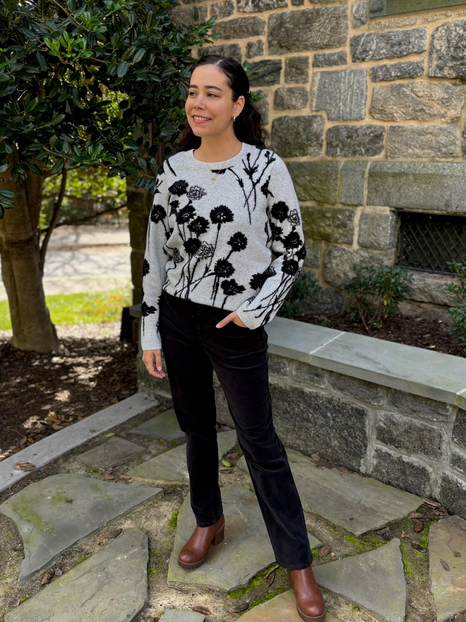 [Liverpool] Corduroy Marley Girlfriend Cuffed Pant, 27"/30” Inseam