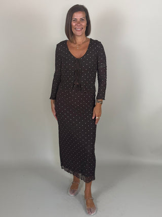 [Z Supply] Eda Polka Dot Mesh Midi Skirt