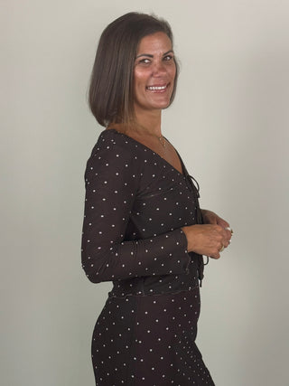 [Z Supply] Amara Polka Dot Mesh Top